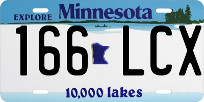 MN license plate 166LCX
