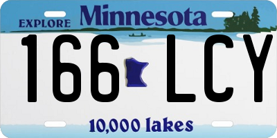 MN license plate 166LCY