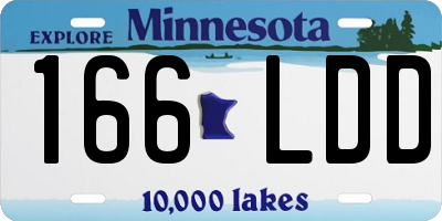 MN license plate 166LDD