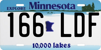 MN license plate 166LDF