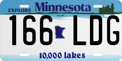 MN license plate 166LDG