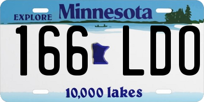 MN license plate 166LDO