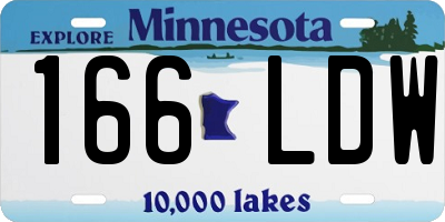 MN license plate 166LDW
