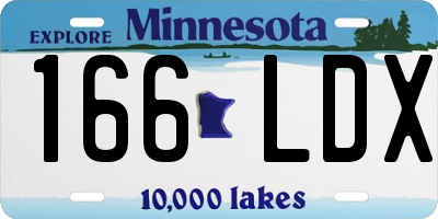 MN license plate 166LDX