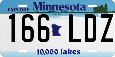 MN license plate 166LDZ