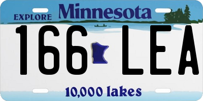 MN license plate 166LEA