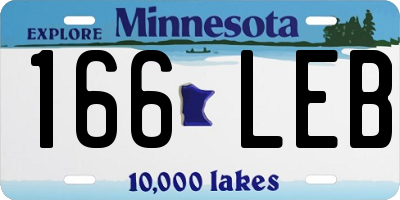 MN license plate 166LEB