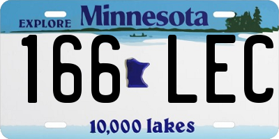 MN license plate 166LEC