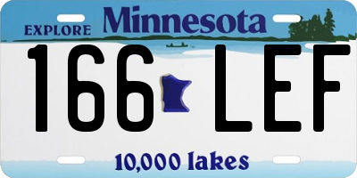 MN license plate 166LEF