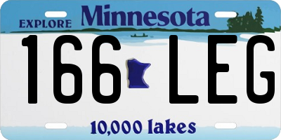 MN license plate 166LEG
