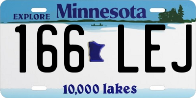 MN license plate 166LEJ