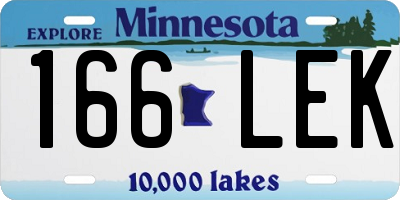 MN license plate 166LEK