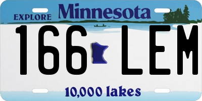 MN license plate 166LEM