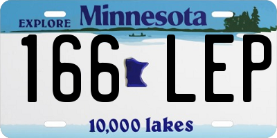 MN license plate 166LEP