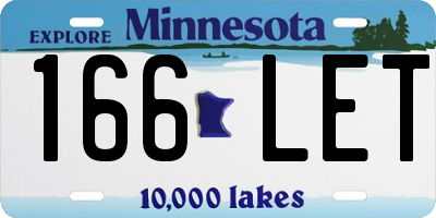 MN license plate 166LET
