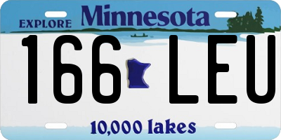 MN license plate 166LEU