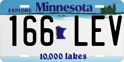 MN license plate 166LEV