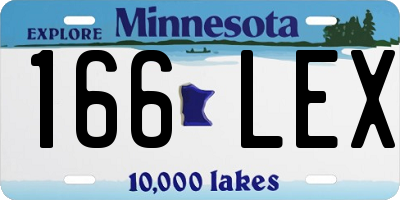 MN license plate 166LEX