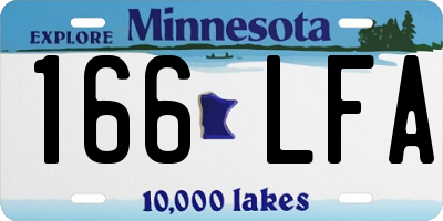 MN license plate 166LFA
