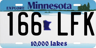 MN license plate 166LFK