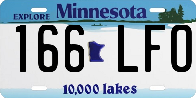 MN license plate 166LFO