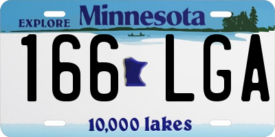 MN license plate 166LGA