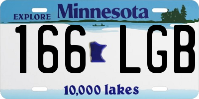 MN license plate 166LGB