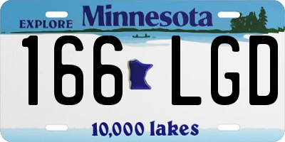 MN license plate 166LGD