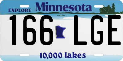 MN license plate 166LGE