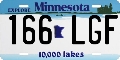 MN license plate 166LGF