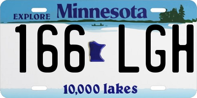MN license plate 166LGH
