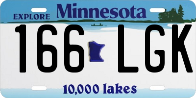 MN license plate 166LGK