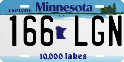 MN license plate 166LGN