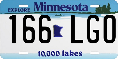 MN license plate 166LGO