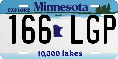 MN license plate 166LGP