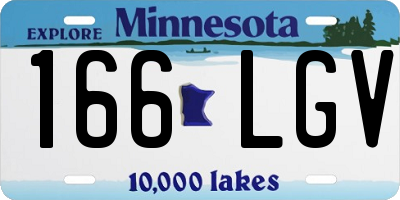 MN license plate 166LGV