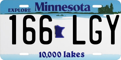 MN license plate 166LGY