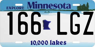 MN license plate 166LGZ