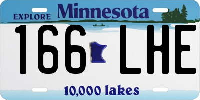MN license plate 166LHE