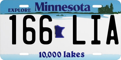MN license plate 166LIA