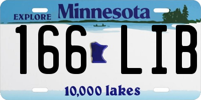 MN license plate 166LIB