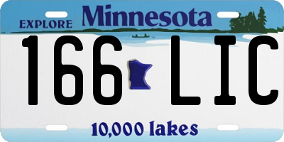 MN license plate 166LIC