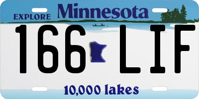 MN license plate 166LIF