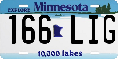 MN license plate 166LIG