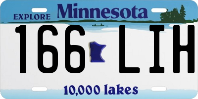 MN license plate 166LIH