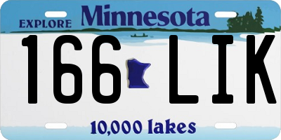 MN license plate 166LIK