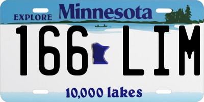 MN license plate 166LIM