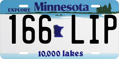 MN license plate 166LIP
