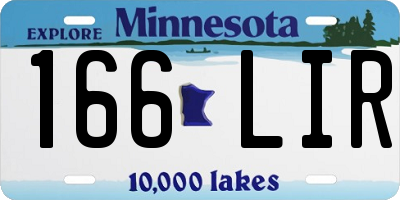 MN license plate 166LIR