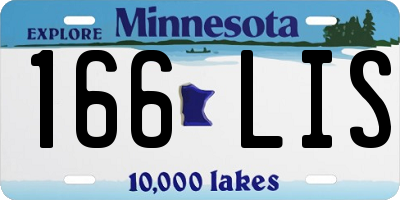 MN license plate 166LIS